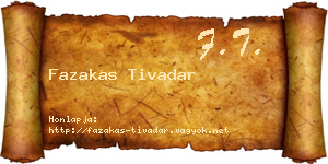Fazakas Tivadar névjegykártya